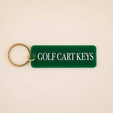 Load image into Gallery viewer, Golf Cart Keys Keychain: Cream/Green / Keychain with Hang Tag