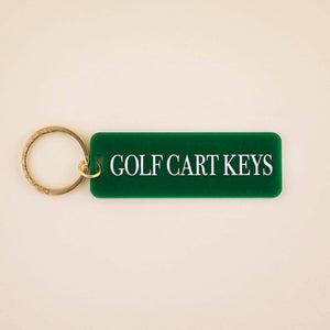 Golf Cart Keys Keychain: Cream/Green / Keychain with Hang Tag