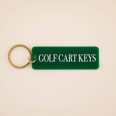 Golf Cart Keys Keychain: Kelly Green / Keychain with Hang Tag