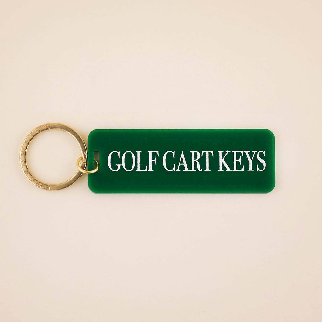 Golf Cart Keys Keychain: Kelly Green / Keychain with Hang Tag