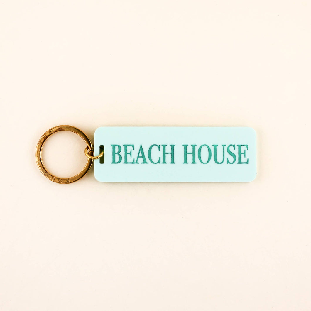 Beach House Keychain: Turquoise / Keychain with Hang Tag