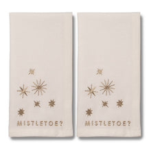 Load image into Gallery viewer, Embroidered Mistletoe Napkins in Ecru