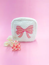 Load image into Gallery viewer, Pink Bow Teddy Cosmetic Zipper Bag - Small