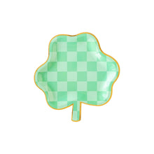 Load image into Gallery viewer, Checkered Shamrock Paper Plate