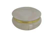 Load image into Gallery viewer, Round White Alabaster Trinket Box