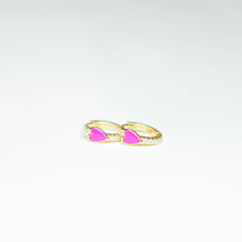 Load image into Gallery viewer, Pave Heart Huggie Earrings: Light Pink