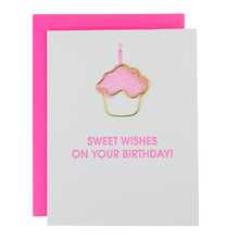 Load image into Gallery viewer, Sweet Wishes On Your Birthday - Birthday - Cupcake Paperclip Card