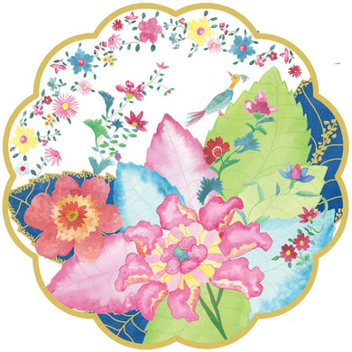 Tobacco Leaf Scalloped Paper Placemats | Set of 24