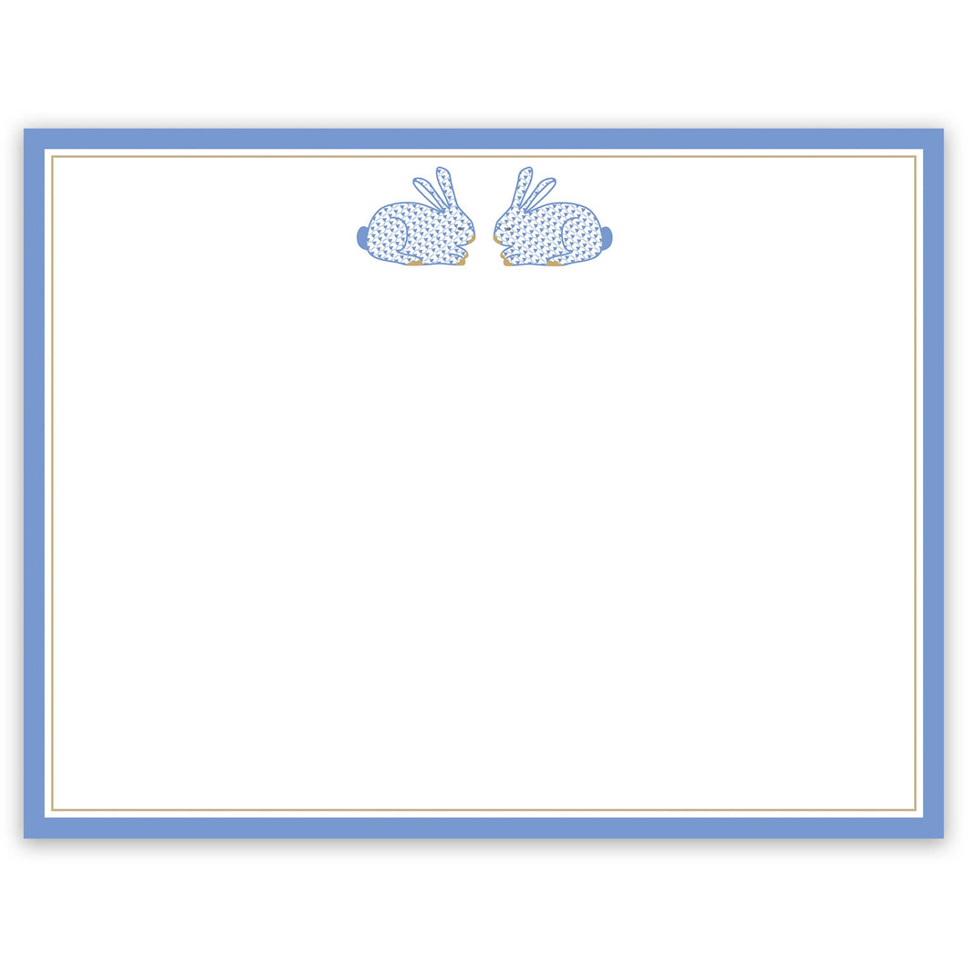 Blue Herend Bunny Stationery Set