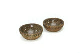 Set/2 Round Baskets with Inserts