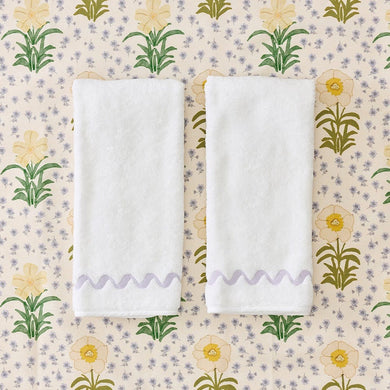Wave Embroidered Hand Towels (pair)