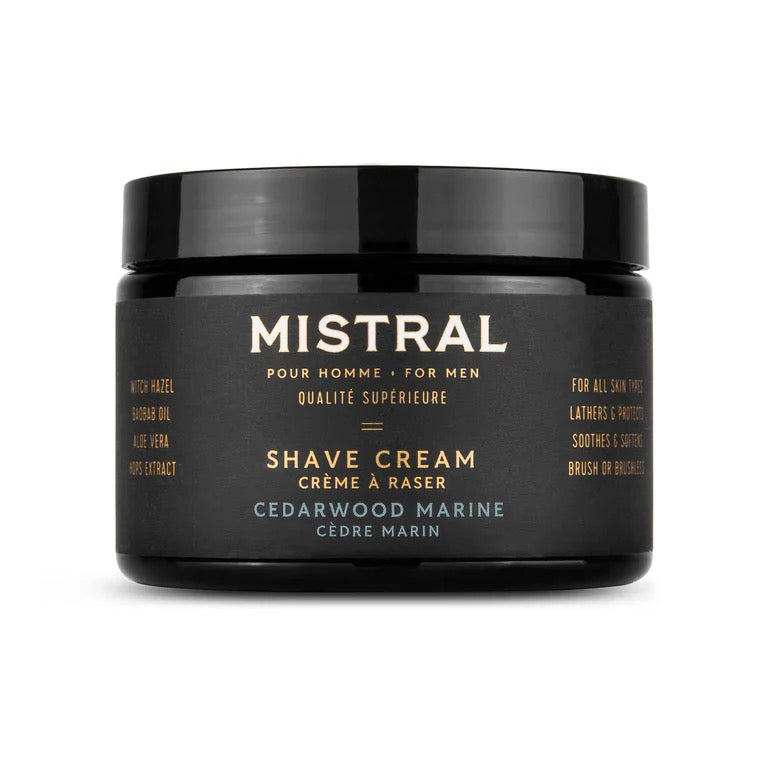 Mistral Men's Shave Cream - Cedarwood Marine