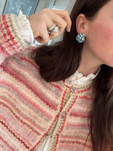 Load image into Gallery viewer, Dusty Blue Embellished Pebble Studs