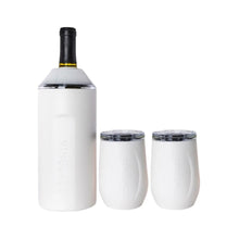 Load image into Gallery viewer, Bottle &amp; Wine Glass Chiller Set - White