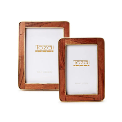 Rounded Edge Wooden/Brass Photo Frame 5x7