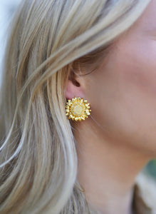 Petite Embellished Golden Sunflower Studs