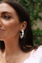 Load image into Gallery viewer, Petite Mother of Pearl Wildflower Hoops