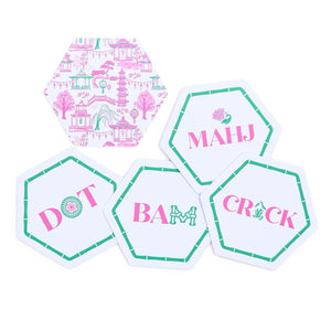 'Let's Mahj' Coaster Set