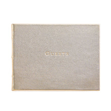 Load image into Gallery viewer, Guest Book - White Gold Metallic Leather