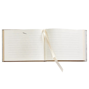 Guest Book - White Gold Metallic Leather