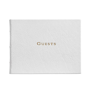 Guest Book - White Pebble Grain Leather