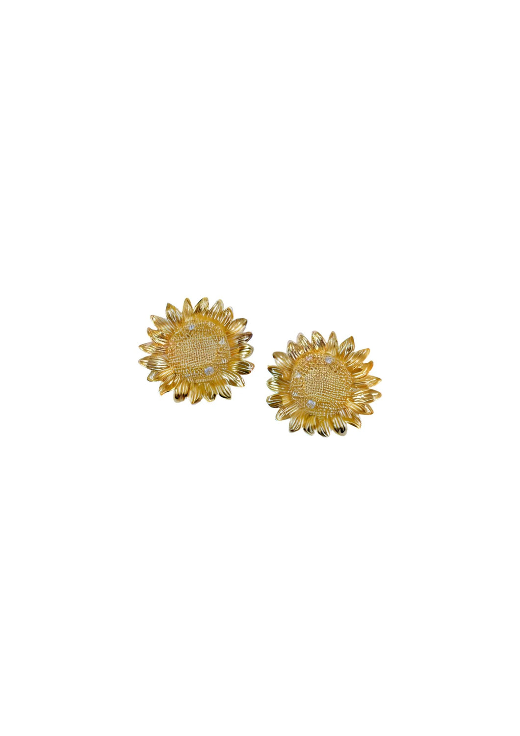 Petite Embellished Golden Sunflower Studs