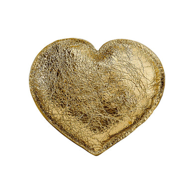 Heart Paperweight - Gold Crackle
