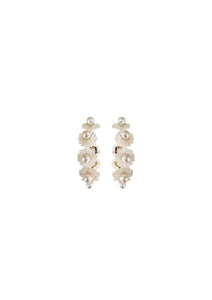 Petite Mother of Pearl Wildflower Hoops