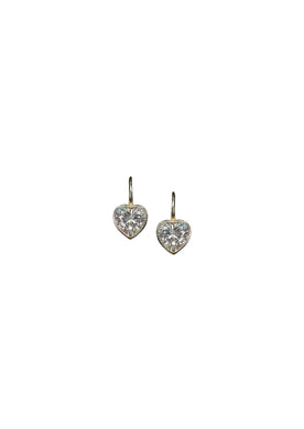 Blanc Bezel Heart Earrings