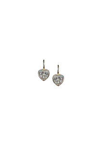 Blanc Bezel Heart Earrings
