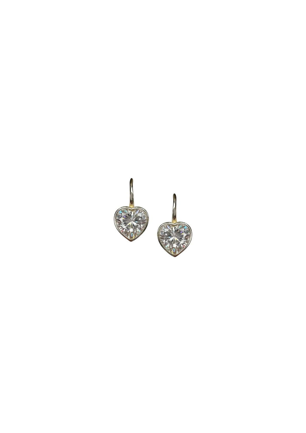 Blanc Bezel Heart Earrings