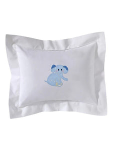 Boudoir Pillow Cover Blue Elephant with French Knots