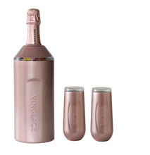 Load image into Gallery viewer, Champagne Gift Sets with Glass Lined Flutes: Rose Gold