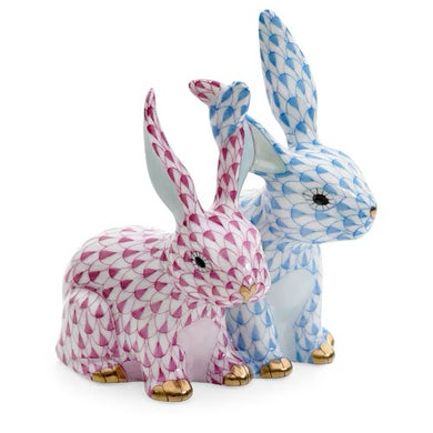 Herend Twisted Bunnies - Pink/Grey