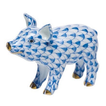 Load image into Gallery viewer, Herend Little Pig Standing - Blue