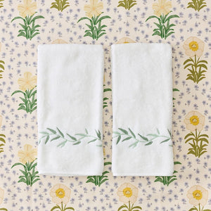 Willow Embroidered Hand Towels (pair)