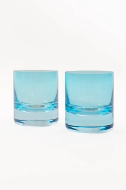 Colored Rocks Glass-Cobalt Blue (Set of 2)