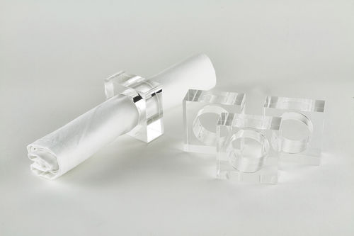 Lucite Napkin Ring, Set/4, Clear