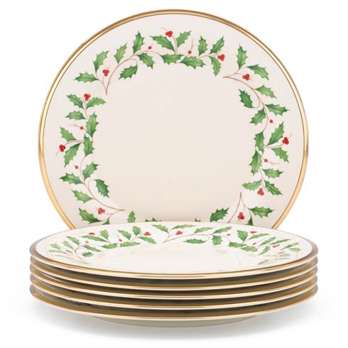 Holiday 6 piece dinner plate set