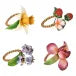 Meadow Walk Floral Napkin Ring Assorted Set/4-Multi