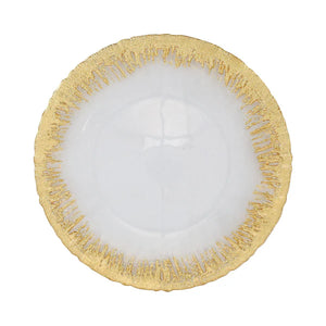 Rufolo glass gold brushstroke Service Plate/Charger