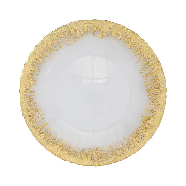 Rufolo glass gold brushstroke Service Plate/Charger