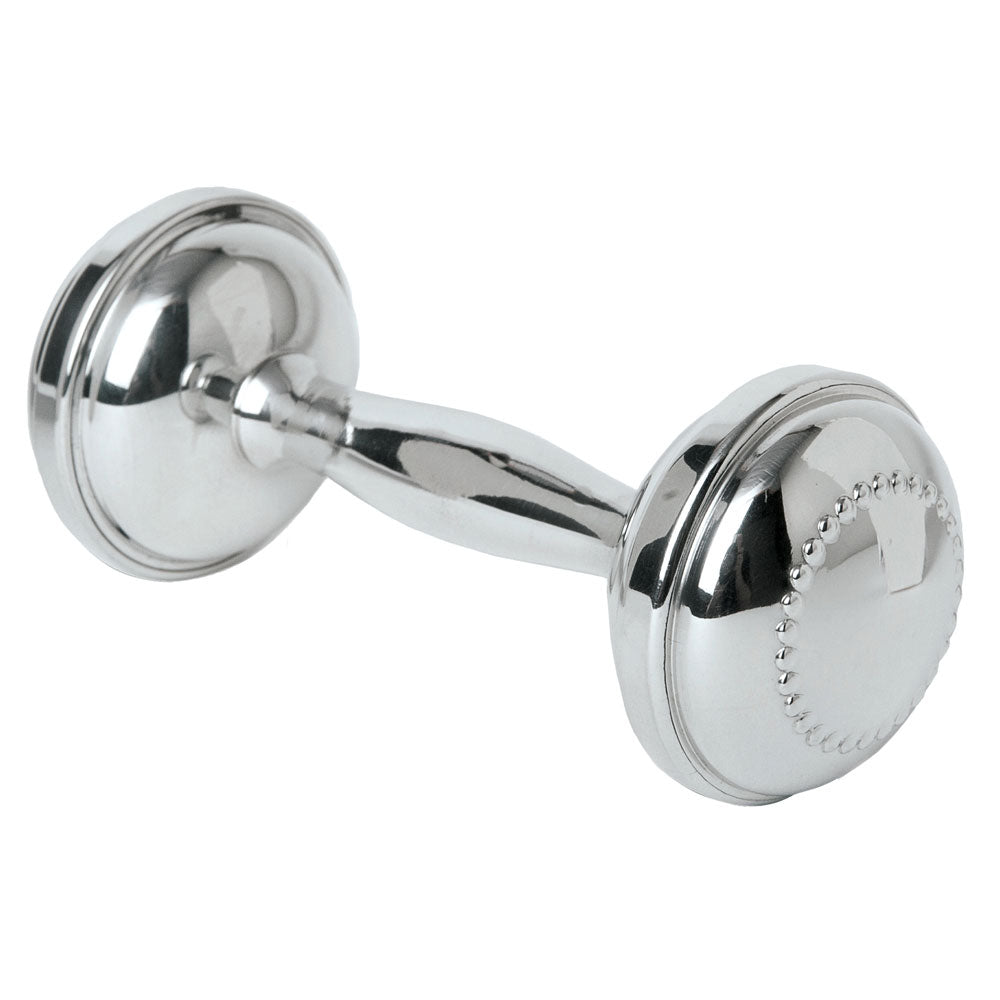 Pewter Beaded Dumbbell Rattle