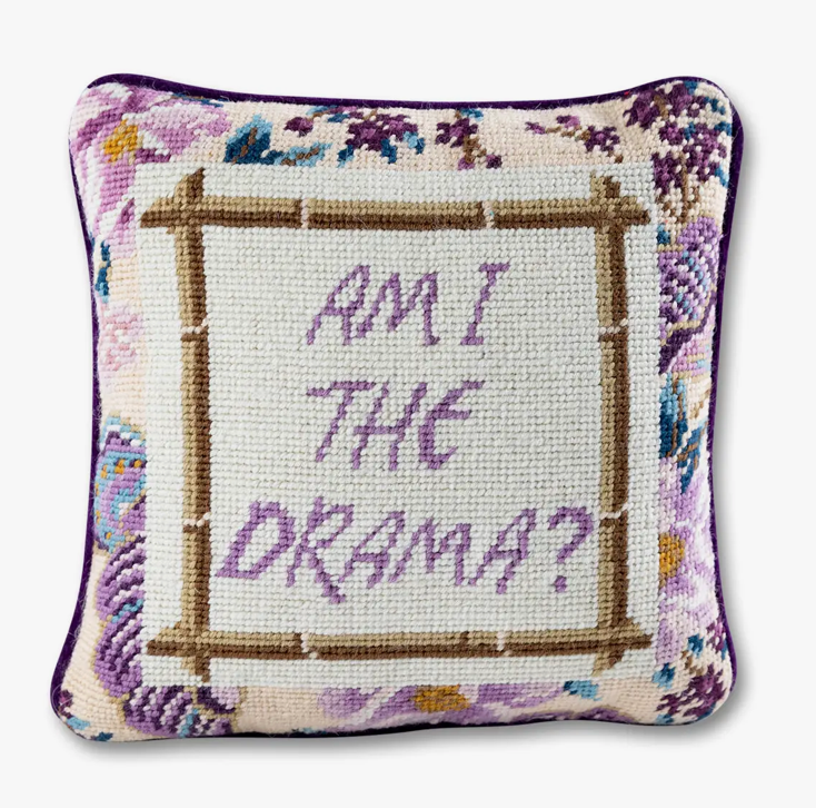 Drama Needlepoint Pillow