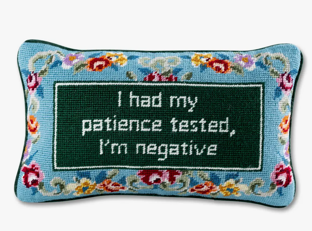 Patience Needlepoint Pillow