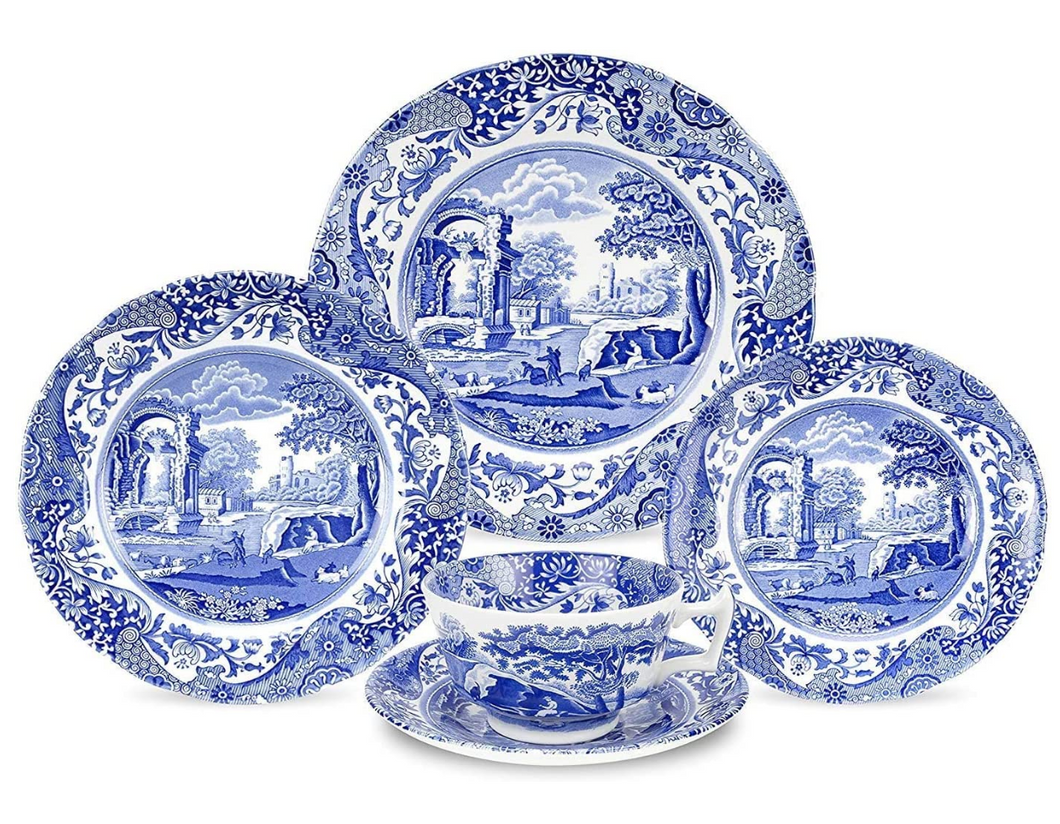 Blue Italian 5 pc place setting