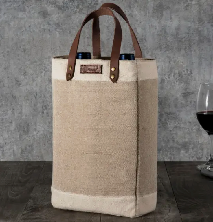 Pinot - Jute 2 Bottle Insulated Wine Bag