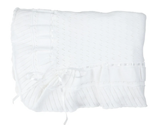 Pointelle Knit Ruffle Blanket