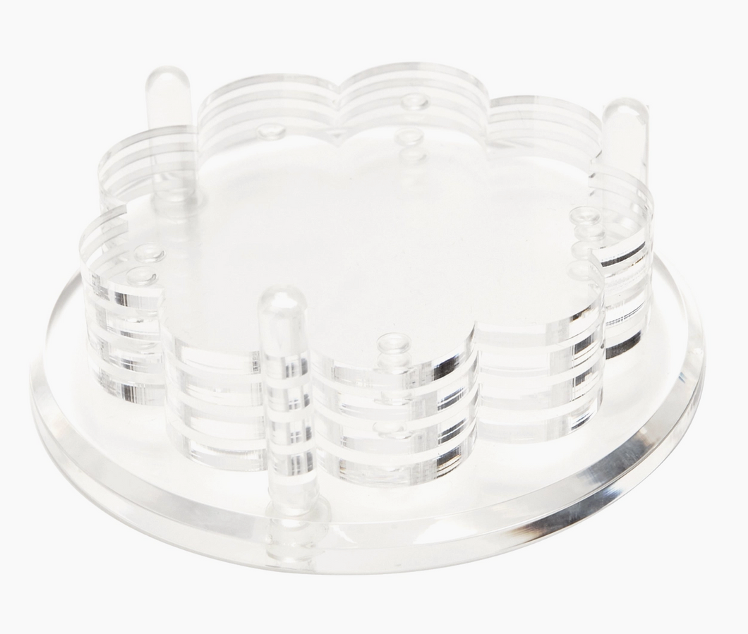 Scallop Drink Coasters Clear