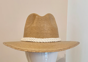 Natural Palm Hat - Cream Braid